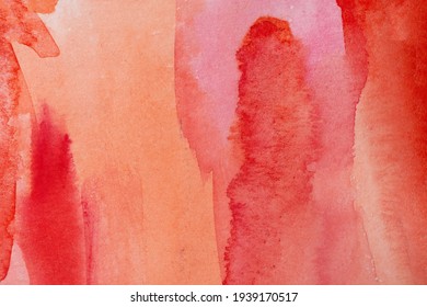 Abstract Texture Brush Ink Art Background Red Aquarel Watercolor Splash Hand Drawn Paint