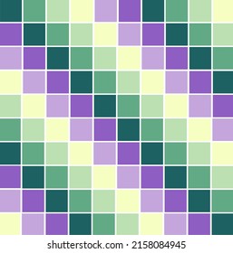 Abstract texture  color combination  pixel effect  Squares in bright green yellow violet purple colors  variety pastel shades   nuances  fresh flower gamma  Suitable for backgrounds   printing 