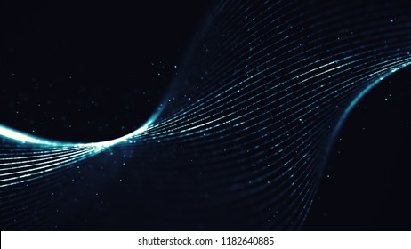 Abstract Texture Of A Digital Stream. Futuristic Cyber Space With Fractal Spiral.