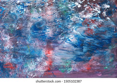 abstract texture with red and blue diagonal lines with white splashes