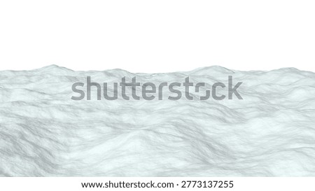 Abstract three-dimensional isolate with a relief wavy surface and smooth curves. A concise three-dimensional shape with a soft texture for modern web design.
