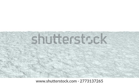 Abstract three-dimensional isolate with a relief wavy surface and smooth curves. A concise three-dimensional shape with a soft texture for modern web design.