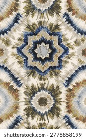 Abstract Tie dye geometric pattern on white canvas in high resolution
