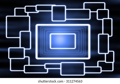 Abstract transparent blue  rectangle background 