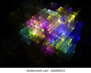 Abstract transparent cubes background