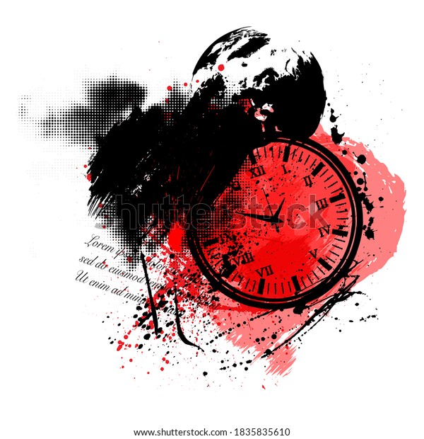 Abstract Trash Polka Background Watch Grunge Stock Illustration 1835835610