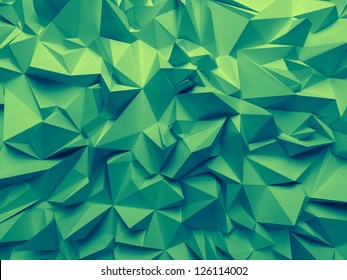 abstract trendy emerald green faceted background