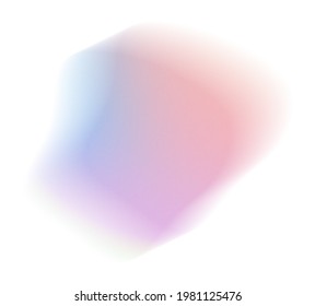 Abstract trendy grainy gradient aura shape  Neon unicorn blob isolated white  Textured pastel candy overlay