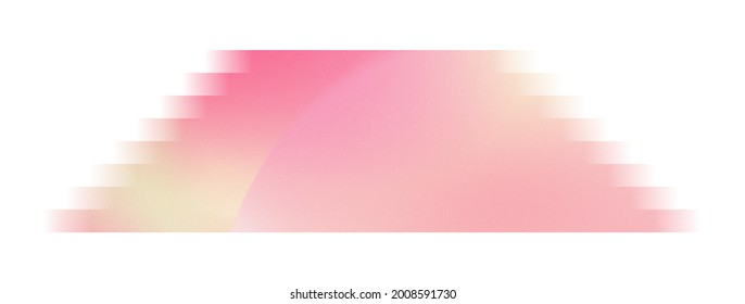 Abstract trendy grainy gradient stair  Symbol victory  pedestal  path  success  Vintage defocused magenta shape isolated white  Modern pastel pink  noise vintage overlay