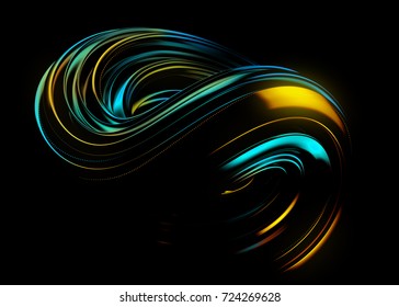 Abstract Trendy Wallpaper  Futuristic 3D Object and Dynamic Waves   Neon Lights  Colorful Stream  Geometric Lines in Motion  Smooth Gradients  Digital Wallpaper for Phone Laptop Display  