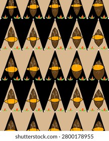 Abstract Tribal Geometric Seamless Pattern with Ethnic Floral Motifs and Earth Tone Colors

This unique abstract seamless pattern features a combination of tribal geometric shapes, traditional ethnic elements, and delicate floral motifs. Designed with bold black triangles, warm brown and yellow accents, and small decorative leaves, this artwork creates a harmonious earthy aesthetic. Perfect for fabric printing, textile design, wallpaper, wrapping paper, backgrounds, fashion products, home décor, and digital creative projects. The repeating pattern offers a modern interpretation of traditional cultural art with a minimal and elegant style.

#AbstractPattern #SeamlessPattern #TribalPattern #EthnicDesign #GeometricPattern #BatikInspired #TraditionalArt #FloralMotif #FolkArt #TextileDesign #FabricPattern #SurfacePattern #RepeatingPattern #WallpaperDesign #BohoPattern #HandDrawnPattern #ModernEthnic #CulturalPattern #EarthTone #DecorativeArt #DigitalIllustration #VectorPattern #FashionPrint #HomeDecor #BackgroundTexture #OrnamentalDesign #CreativeDesign #PatternDesign #StockIllustration #ShutterstockArt