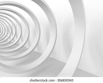 Abstract Tunnel Architecture White Background 3d Stock Illustration ...