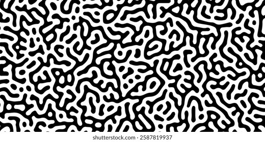 Abstract Turing pattern background. Seamless vector pattern with blots. hexagonal swirl pattern. zigzag, turing, labyrinth. algorithm psychedelic background. Reaction diffusion. Hand drawn Batik. arts