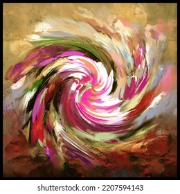 Abstract Twirl Colorful Silk Scarf