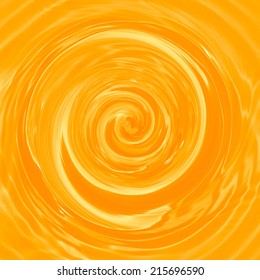 Abstract twist swirl orange juice texture background.
