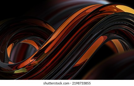 Abstract Twisted Shape. Computer Generated Geometric Illustration. 3D Rendering