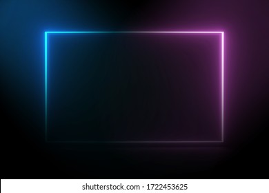 Abstract Ultraviolet Blue Neon Light Square Stock Illustration ...