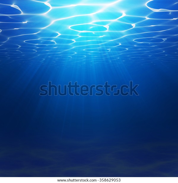 抽象的な水中の背景イラストと水波 青い地下世界のリアルな背景 海洋または海底 のイラスト素材