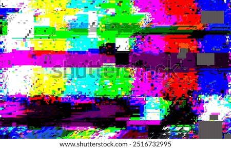 Abstract unique design glitch digital pixel. No signal error screen background. Technical difficulties please stand by background