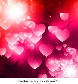 Abstract Valentine Background With Stars And Hearts