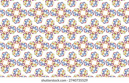 Abstract  varicolored decorative  pattern with different geometrical shapes