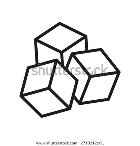 Abstract vector illustration of stacked cubes. Futuristic Qubit Cubes Vector for Quantum Computing Concept. 3d render, 3d object, 3d rotation, 3d modelling, geometric, dimension outline icon.