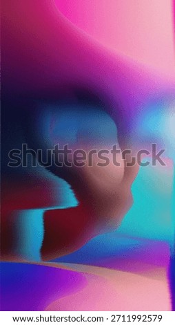 Abstract vertical gradient background wallpaper in pink, turquoise, and purple. Iridescent, shiny, blurred, smeared design with light noise, dust and grain. Unique colors, modern digital rough effect