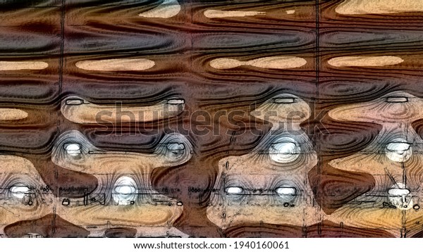 Abstract vertical and\
horizontal lines. Dark lines merge into an abstract pattern of\
rectangles. Styling on a divergent outline image. Abstract\
painting, background.\
