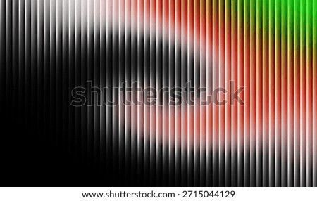 Abstract vertical line pattern background features a dynamic gradient transition starting from deep black on the left side moving across illuminated white highlights into warm red tones and culminati