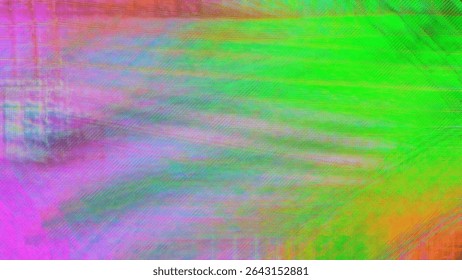 Abstract Vibrant Background With A Blend Of Pink, Green, And Orange Hues. The Image Features A Dynamic, Textured Pattern Created Through Digital Manipulation, Ideal For Modern Designs.