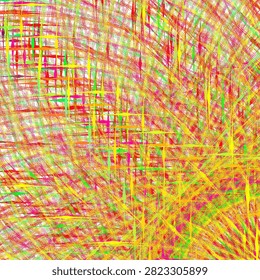 Abstract vibrant colorful background with intersecting chaotic lines, dynamic bright strokes texture, and modern digital art pattern.