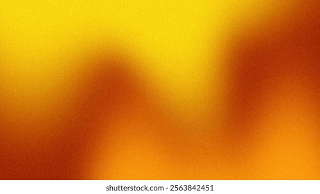 Abstract vibrant gradient background featuring warm color transitions between yellow and orange with a grainy noise overlay texture. Suitable for social media, product design, posters, wallpapers, etc