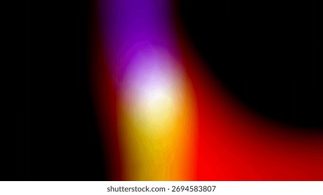 Abstract vibrant gradient light streak with glowing bokeh effect and pixelated texture