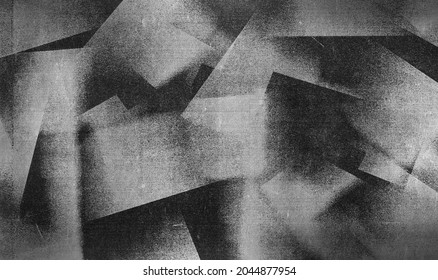 Abstract vintage noir landscape texture and geometric shapes