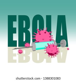 Abstract virus image on backdrop and zika text. Ebola virus danger relative illustration. Medical research theme. Virus epidemic alert