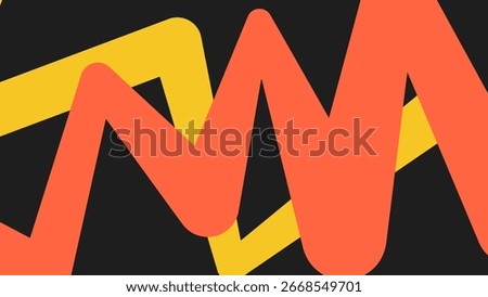 Abstract visual featuring a bold mix of yellow, violet, and mint zigzag lines layered for a vibrant, modern energetic design.