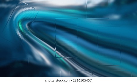 Abstract visual of subaquatic luminescence with refracted light and caustic patterns in deep aqua and teal hues, presenting a glass effect.