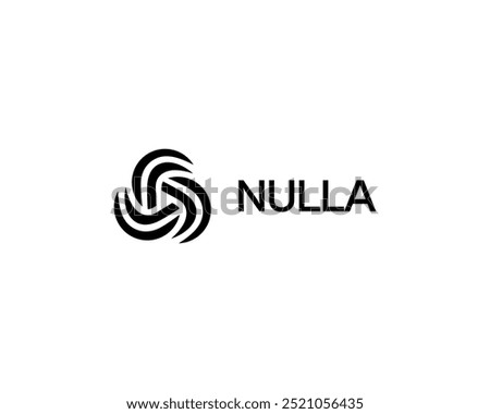 Abstract vortex black and white logo. Rotation swirl flat sign. Universal atom science  symbol