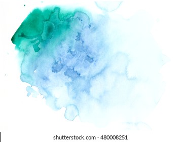 Abstract watercolor aquarelle paint hand drawn colorful splatter stain