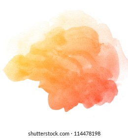 Abstract Watercolor Art Hand Paint On White Background