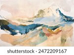 Abstract watercolor art illustration, modern minimalist background