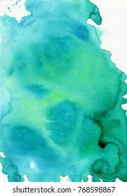 Abstract watercolor background with blue and green