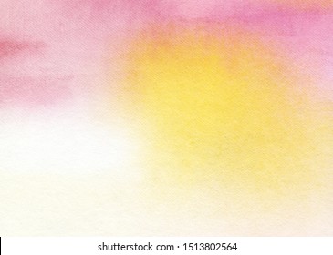 Abstract watercolor background  Tinted paper gradient from pale pink to yellow  Ombre pastel colors  Smooth color transition  Hand  drawn paper illustration