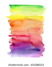 Abstract Watercolor Background, Vivid Blend, Brush Strokes, Creative Illustration, Bright Rainbow Color Palette