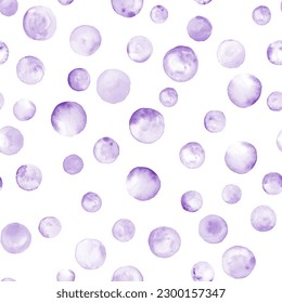 Abstract watercolor birthday party background. Hand drawn lavender geometric shapes circles seamless pattern. Watercolour purple color texture. Print for textile, fabric, wallpaper, wrapping paper. - Powered by Shutterstock