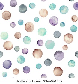 Abstract watercolor birthday party background. Hand drawn multicolor geometric shapes circles seamless pattern. Watercolour colorful texture. Print for textile, fabric, wallpaper, wrapping paper. - Powered by Shutterstock