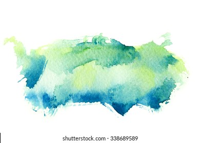 Abstract watercolor brush stroke illustration on paper. Artistic painting background.