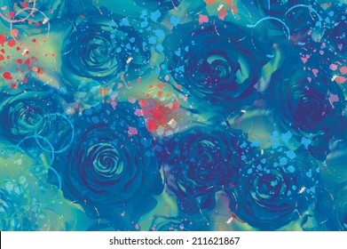 Abstract Watercolor Floral Background Hand Made Stock Illustration