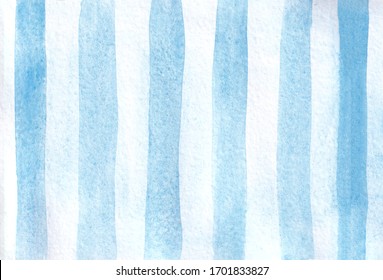 Abstract Watercolor Hand Drawn Blue Stripes. Blue Abstract Background.