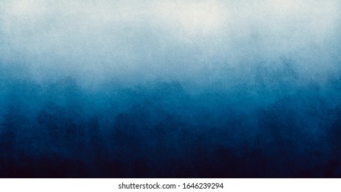 Abstract watercolor paint backgroynd by gradient dark blue to white grunge texture 